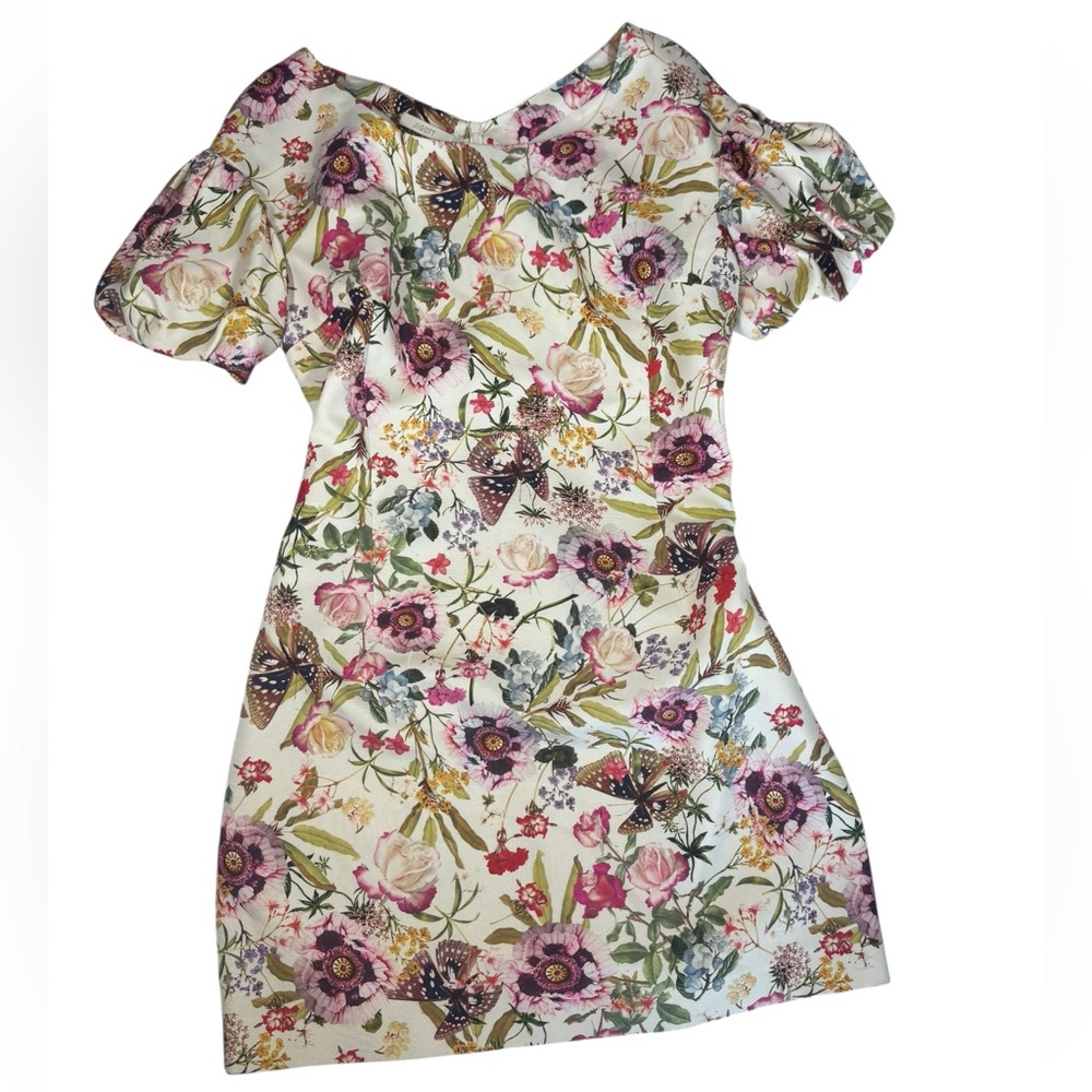 JIGOTT Korean Floral Butterfly Shift Kentucky Derby Romantic Garden Print Size M